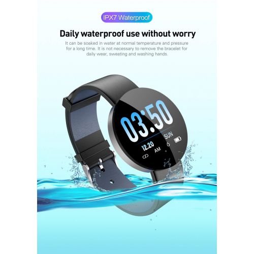  TEELY Fitness Tracker SmartWatch, Activity Tracker Heart Rate Monitor,Color Screen Fitness Watch Call Reminder Sleep Monitor Blood Pressure Monitor, Pedometer Watch, Waterproof