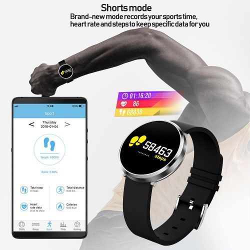  TEEPAO Round Color Screen Fitness Tracker, Sport Watch Activity Tracker with Heart Rate Blood Pressure Monitor, IP68 Waterproof Step Counter Pedometer Calorie Counter Multi Sport Bracelet