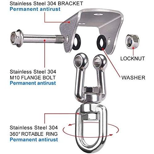  GESPERT Deckenhaken Hangesessel Edelstahl 180° Schaukel Haken fuer Hangesessel,Betonholz,Hangematte Befestigung,Veranda Sitz,Stuhl,Schaukel,Yoga,Boxsack und mehr,450KG Schwerlast Be