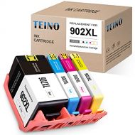 TEINO Remanufactured Ink Cartridges Replacement for HP 902XL 902 XL for Officejet 6958 6962 6954 6950 Officejet Pro 6978 6968 6960 6975 6970 (Black Cyan Magenta Yellow, 4-Pack)