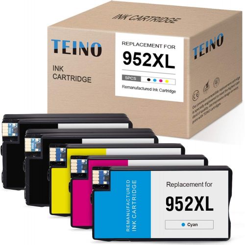  TEINO Remanufactured Ink Cartridges Replacement for HP 952 952XL 952 XL for OfficeJet Pro 8710 8720 8740 7740 8210 8216 8730 7720 8702 8715 (2 Black 1 Cyan 1 Magenta 1 Yellow, 5-Pa