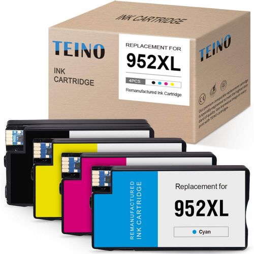  TEINO Remanufactured Ink Cartridges Replacement for HP 952XL 952 XL use with HP OfficeJet Pro 8710 8720 8715 8740 8210 7720 8702 8730 8216 8725 8200 (Black, Cyan, Magenta, Yellow,