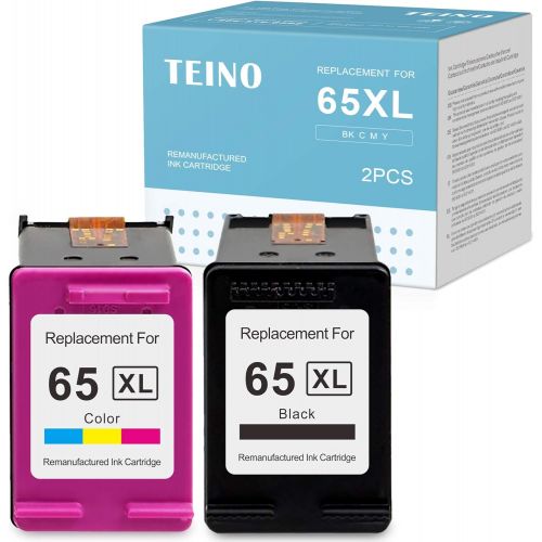  TEINO Remanufactured Ink Cartridge Replacement for HP 65 65XL 65 XL use with HP Envy 5055 5052 5058 DeskJet 3755 2655 3752 3720 3722 3723 3758 2652 2622 2624 Printer (Black Tri-Col