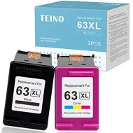 TEINO Remanufactured Ink Cartridge Replacement for HP 63XL 63 XL use with HP OfficeJet 3830 4650 5255 5258 4655 4652 3833 Envy 4520 4512 4516 DeskJet 1112 3630 3632 2130 (Black, Tr