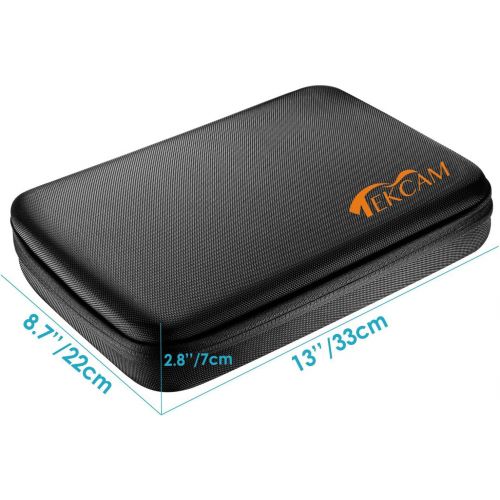  TEKCAM Large Carrying Case Protective Camera Storage Bag Compatible with Gopro Hero 9 8 7 Black HERO6 5/AKASO EK7000 Brave 4 5 6 V50X/Dragon Touch/APEXCAM/Vemont 4K Action Camera T