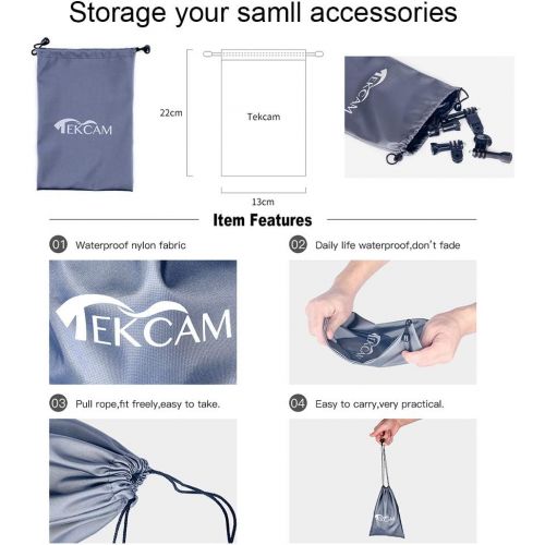  TEKCAM Action Camera Carrying Case Protective Storage Bag Compatible with Gopro Hero 9 8 7/AKASO ek7000 Brave 4 6/APEMAN/Campark/Crosstour/Dragon Touch Action Camera (Medium)
