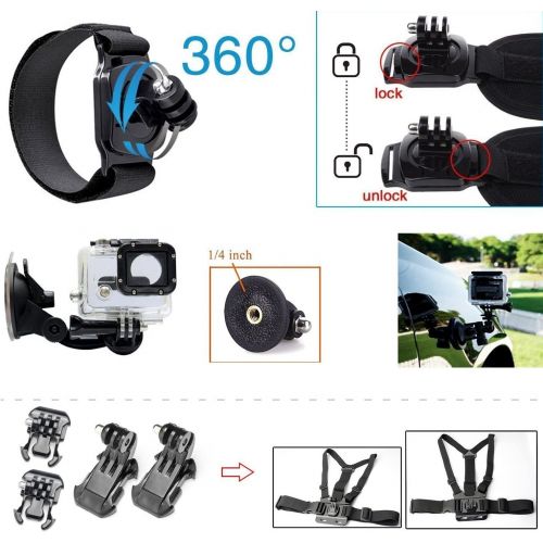  TEKCAM 31 in 1 Action Camera Accessories Bundle Kit Compatible with Gopro Hero 10 9 8 7 6,AKASO EK7000 Remali Capture Cam Campark Apeman Dragon Touch 4k Action Camera