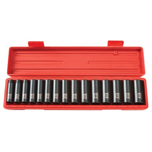  TEKTON 1/2 Inch Drive Deep 6-Point Impact Socket Set, 15-Piece (10-24 mm) | 4883