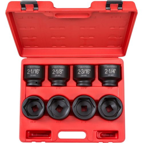  TEKTON 34-Inch Drive Shallow Impact Socket Set, Inch, Cr-Mo, 6-Point, 2-116-Inch - 2-12-Inch, 8-Sockets | 4893