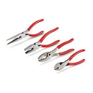 TEKTON PLR99005 Long Nose, Slip Joint, Cutting, and Linemans Pliers Set, 4-Piece