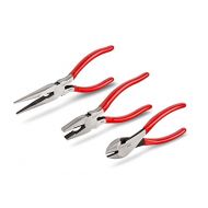 TEKTON PLR99002 Long Nose, Cutting, and Linemans Pliers Set, 3-Piece