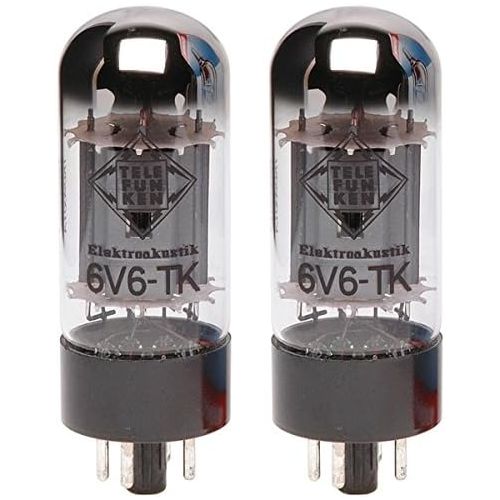  TELEFUNKEN Elektroakustik Matched Pair of 6V6-TK | Black Diamond Series 6 Pin Replacement Vacuum Tube