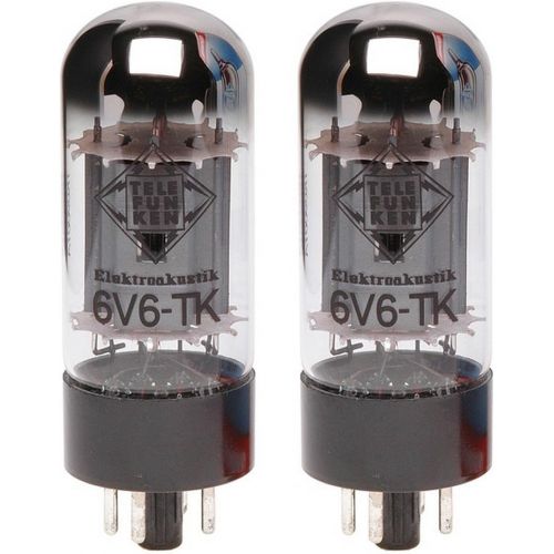  TELEFUNKEN Elektroakustik Matched Pair of 6V6-TK | Black Diamond Series 6 Pin Replacement Vacuum Tube