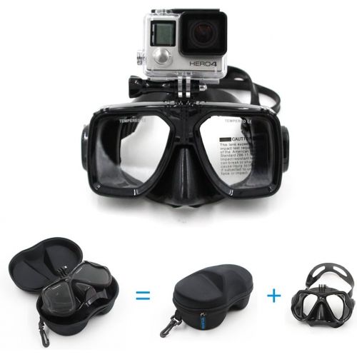 TELESIN Dive Tauchen Maske W/Halterung Kompatibel mit GoPro Hero3, 3+ und 4/4Session, Schwimmen Maske fuer Schnorchel/Schnorcheln Go