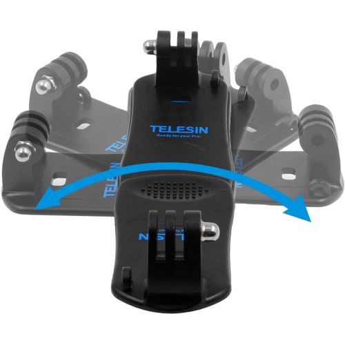  Um TELESIN Rucksack Clip Mount Super-Solid Schnell Release Klemme drehbar Hat fuer Xiaomi Yi 4K Action Kamera 2, Yi Kamera