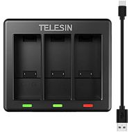 TELESIN 3-Channels USB Charger for GoPro Hero 9 Black with Type-C Charger Cord Fully Compatible with Go Pro 9 Original Batteries