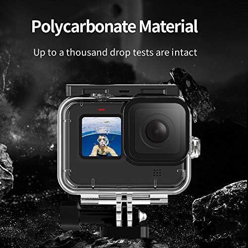  TELESIN Waterproof Dive Case for GoPro Hero 9 Black, Underwater Housing Shell Supports 45M/148FT Deep Diving Scuba Snorkeling with Quick Release Bracket Screw Go Pro Accessories