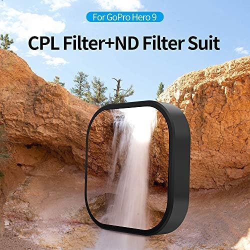  TELESIN 4-Pack Lens Filter CPL ND8 ND16 ND32 Compatible for GoPro Hero 9 Black, Neutral Density and Polarizing Lens Filter Kit Lens Protector for Go Pro 8 Accessories