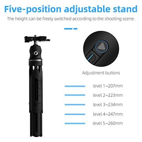  TELESIN Phone Tripod, Portable Camera Tripod with Wireless Bluetooth Remote/Phone Holder/Camera Adapter for iPhone Samsung Canon Nikon Sony GoPro Video Vlogging Live Streaming