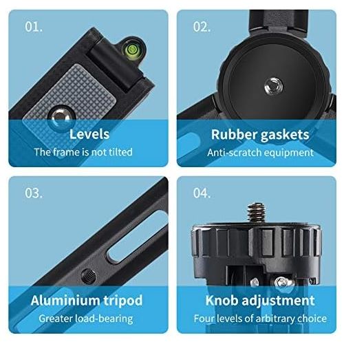  TELESIN Camera/Phone Tripod, Aluminum 360 Rotation with Phone Holder/Camera Adapter/Extension Arm for DSLR iPhone Samsung Canon Nikon Sony Go Pro Vlogging Live Streaming