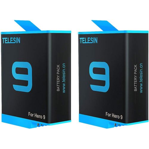  TELESIN 3 Channel Triple Battery Charger with 2-Pack Replacement Batteries withType-C Cable for GoPro Hero 10/9 Black, Fully Compatible with Go Pro 10/9 Original Charger and Batter