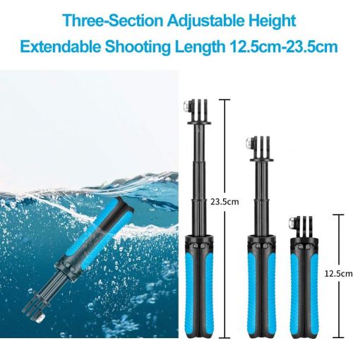  TELESIN Selfie Stick Tripod Stand Mount Handheld Extendable Monopod Pole Compatible for GoPro Max, Hero 10 9 8 7 6 5 4, Session 4/5, DJI Osmo Action, Insta 360 One R and More Actio