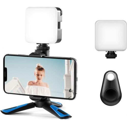  TELESIN Smartphone Video Vlogging Kit with 68 Lamps LED Light,Phone Holder, Bluetooth Remote, 360 Rotation Desktop Tripod - YouTube Filmmaker Live Streaming Bundle for iPhone Samsung Canon