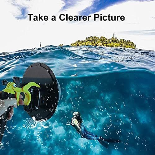  TELESIN 6 inches Dome Port Lens for GoPro Hero8 Black,Waterproof Housing Case Hand Floating Grip Trigger, Transparent Cover Underwater Diving Photography