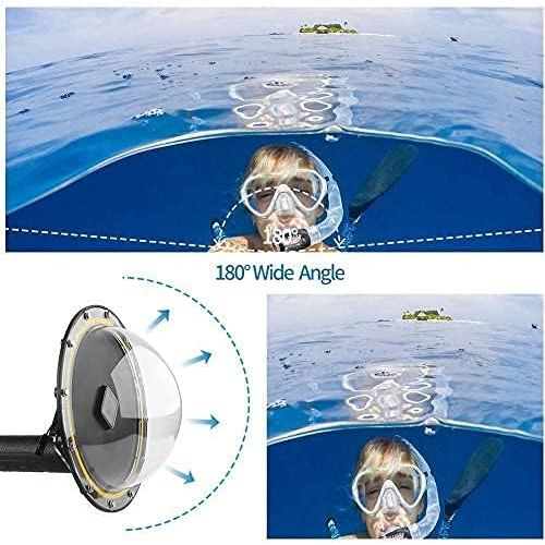  TELESIN 6 inches Dome Port Lens for GoPro Hero8 Black,Waterproof Housing Case Hand Floating Grip Trigger, Transparent Cover Underwater Diving Photography