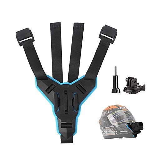  TELESIN Eyeon Motorcycle Helmet Strap Front Chin Mount + 360 Rotation Base Mount for GoPro Hero 2018/7/6/5/4/3/Session, SJCAM, AKASO, Campark, Apeman, Crosstour, Victure, Xiaomi YI Camera