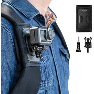 TELESIN Compatible Backpack Shoulder Strap Mount for Camera, Adjustable Shoulder Pad & Strap Holder Attached for GoPro Hero/Fusion/Session, Polaroid, Xiaomiyi, SJCAM (Backpack Stra