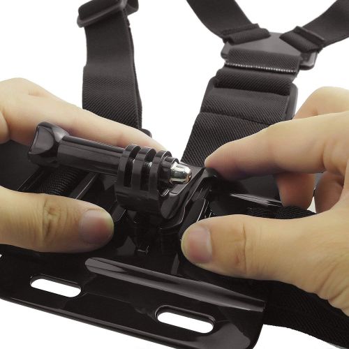  TELESIN Eyeon Head Strap Mount Head Band Head Belt with Fix J Hook and Screw Head Kit for GoPro Hero 7/6/5/4/3, Hero 2018, Xiaomi YI, SJCAM, Campark, Victure, Crosstour, Apeman Action Came