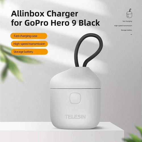  TELESIN AllinBox Charger & SD Card Reader Kit - Triple Charger for GoPro Hero 10 Black Hero9 Black(Allinbox Charger+2pcs Batteries)