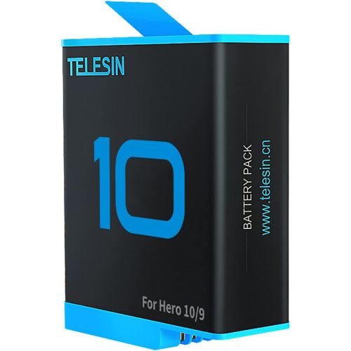  TELESIN Magnetic Triple Charger Battery Storage Charging Box with Hero 10/9 Battery Pack, USB Type-C Cable for GoPro Hero 10/9 Black Action Cameras (Charger + 3 Batteries)