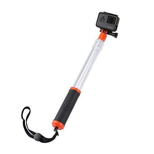  TELESIN Waterproof Transparent Floating Monopod Extendable Selfie Stick for GoPro Hero 9/8/7/6/5/4 Osmo Action Insta360