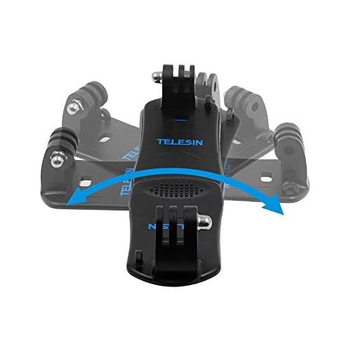  TELESIN 360 Rotation Backpack Camera Clip On Clamp Mount for GoPro Hero 8, Hero 7/6/5 Black, Hero 4, Hero 3, Hero 4 and Hero 5 Session Cameras