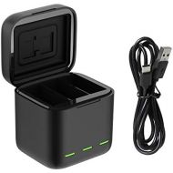 TELESIN Magnetic Triple Charger Battery Storage Charging Box , USB Type-C Cable for GoPro Hero 10 Hero 9 Black Action Cameras (Only Charger)