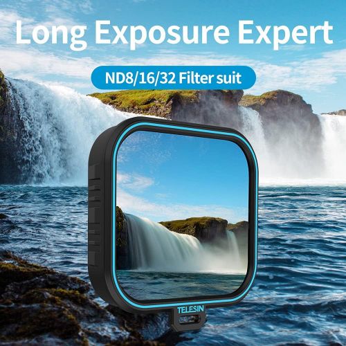  TELESIN Lens Filter ND8 ND16 ND32 For GoPro Hero 7 Black Hero 2018 Hero 6 Hero 5 Black Neutral Density Lens Filter Bundle Kit For Go Pro 7 6 5 Lens Accessories