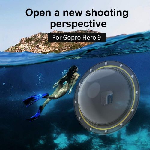  TELESIN 6Dome Port Camera Lens Transparent Cover for GoPro Hero 6 Hero 5 Black HERO 2018, with Waterproof Housing Case Pistol Trigger Floating Hand Grip, Underwater Diving Photogra