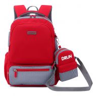 TEMAN Primary School Backpack Ideal for 1-6 Grade School Students Boys Girls Daily Use and Outdoor Activities (Red2)
