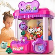 TEMI Claw Machine Toys for 3 4 5 6 7 8 Girls - Electronic Arcade Game Indoor Girls Toys Age 6-8, Candy Prize Dispenser Vending Machine Toys w/ 20 Plush, 4 Christmas Toys, Birthday Gift for Boys Kids