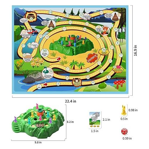  TEMI Bunny Trap Game for Kids Age 3 and Up, Board Games for Boys & Girls