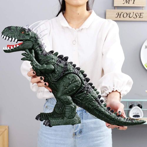  TEMI Electronic Walking Dinosaur with Projection, Flashing Horns and Can Lay Eggs, Jurassic Tyrannosaurus Roars, Moves Mouth and Wags Tail, Battery Powered Robotic T Rex Toy for Bo