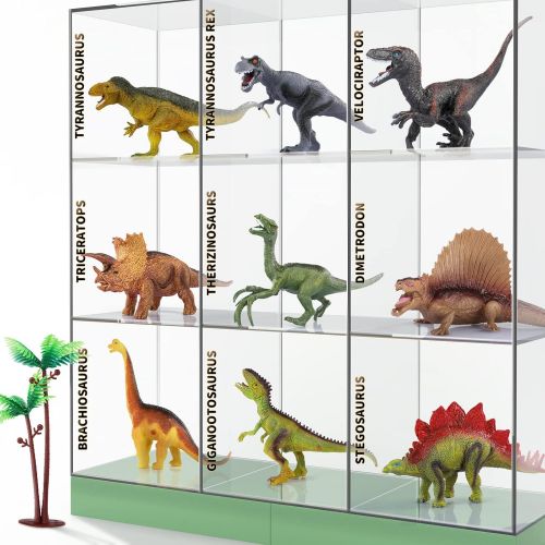  TEMI Dinosaur Toy w/ Activity Play Mat & Trees, Educational Realistic Dinosaur Figure Playset to Create a Dino World Including T Rex, Triceratops, Velociraptor, for Kids, Boys & Gi