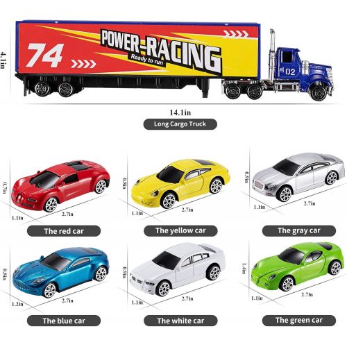  TEMI Diecast Racing Cars Toy Set w/ Activity Play Mat, Truck Carrier, Alloy Metal Race Model Car & Assorted Vehicle Play Set for Kids, Boys & Girls