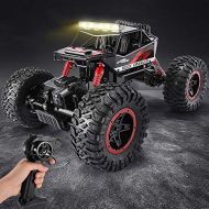 TEMI RC Cars 1:14 Scale Remote Control Car, 4WD Dual Motors Rock Crawler, Speed 20 Km/h All Terrains Electric Toy Off Road RC Monster Truck with Two Rechargeable Batteries for Boys