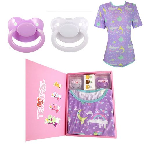  TEN@NIGHT Ageplay Purple Bodysuit Onesie with 2 Adult Pacifier