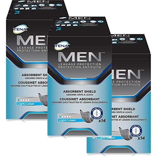  TENA Men Protective Shield Extra Light Bladder Weakness Pads for Men 3APack (3APacks of 14) by Tena