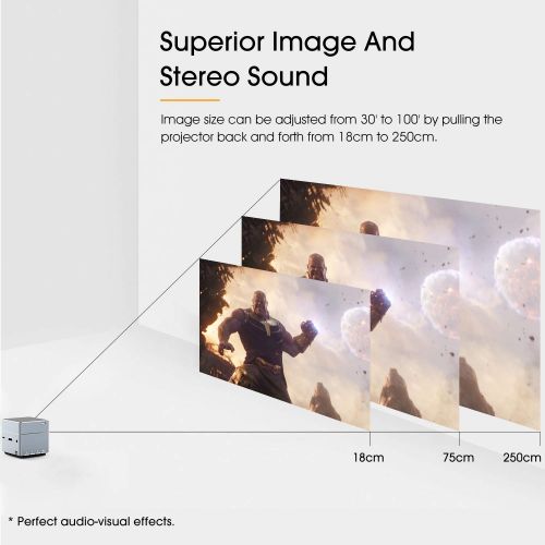  [아마존 핫딜] [아마존핫딜]TENKER S6 Mini Cube Pico Projector with Wi-Fi, Smart DLP Projectors for Outdoor Indoor Movies, Includes Mini Tripod, 30,000-Hour Leds, Supports Android and iOS Devices