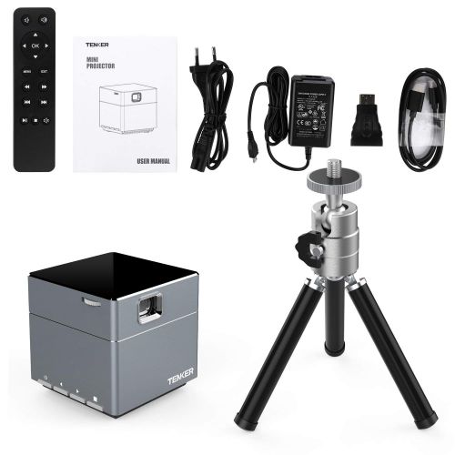  [아마존 핫딜] [아마존핫딜]TENKER S6 Mini Cube Pico Projector with Wi-Fi, Smart DLP Projectors for Outdoor Indoor Movies, Includes Mini Tripod, 30,000-Hour Leds, Supports Android and iOS Devices